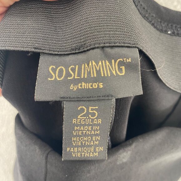 Chicos Pants Womens 2.5 US 14 Black So Slimming Stretch Straight Everyday Casual - Picture 5 of 12